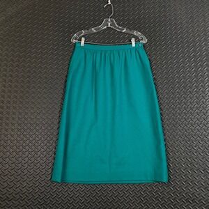 Pendleton Vintage‎ 70s Wool Skirt Women's Size 12 Green A-Line Midi USA Made